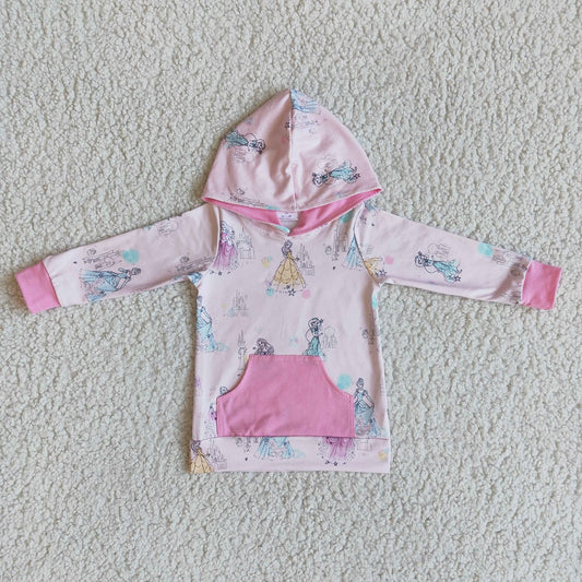 6 A11-22 Girls Princess Hooded Shirt