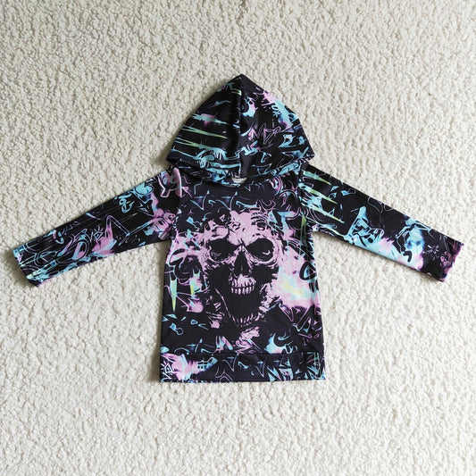 BT0050 Halloween Kid Horror Skull Hooded Shirts