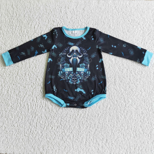 LR0091 Halloween Baby Scream Skull Romper