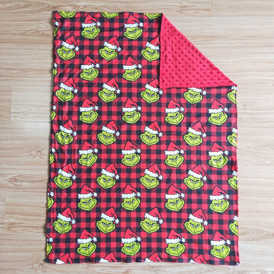 6 B6-18-29-43 inches Baby Blankets Christmas Plaid Cartoon Red