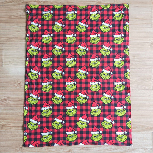 6 B6-18-29-43 inches Baby Blankets Christmas Plaid Cartoon Red