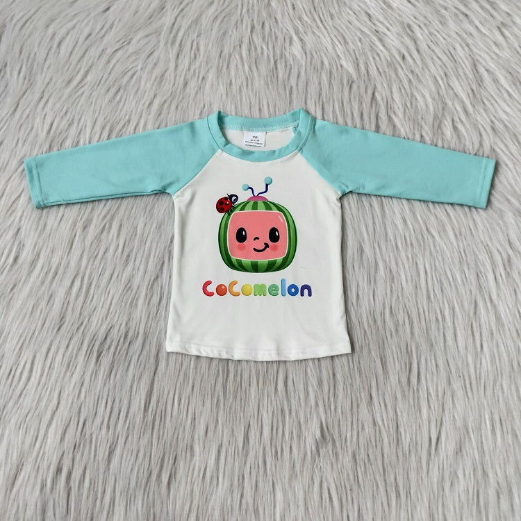 6 A25-15 Boys Cartoon Watermelon Long Sleeve Shirts