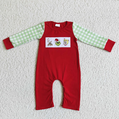 LR0018 / LR0019 Christmas Boys Embroidered Character Romper