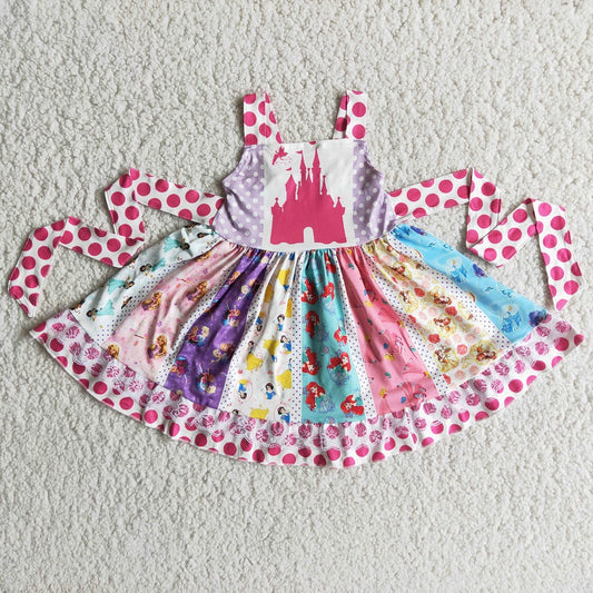 A17-21 Girls Sleeveless Castle Twirl Dress