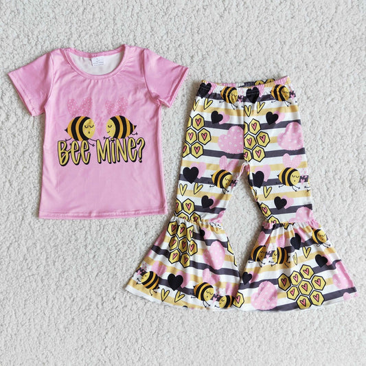 E10-26 Valentine Girls Bee Heart Bell Outfits