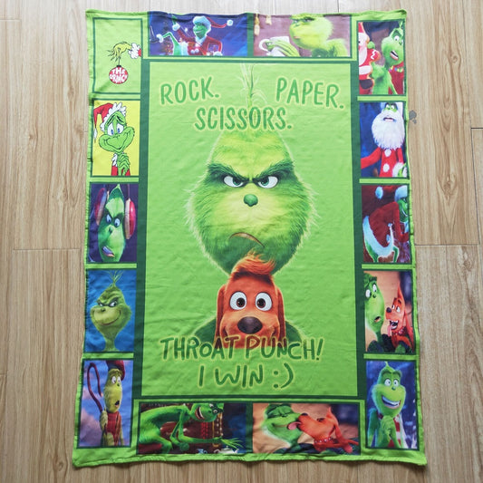 6 A10-1-29-43 inches Baby Blankets Christmas Character Green