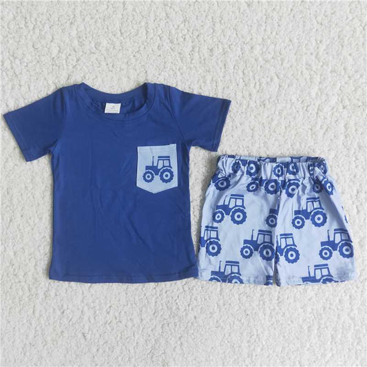C12-4 Boys Tractor Shorts Outfit