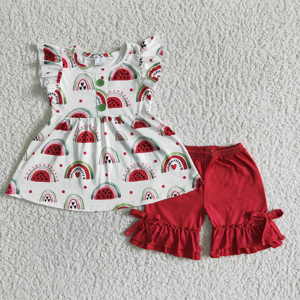 GSSO0005 Girls Watermelon Shorts Outfits