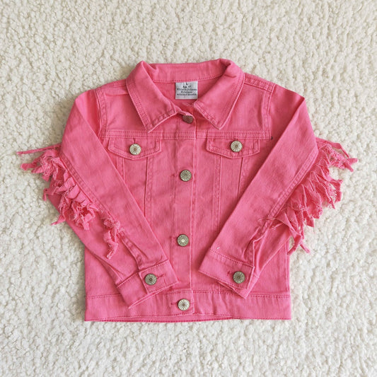 6 A32-30 Girls Pink Tassel Jackets