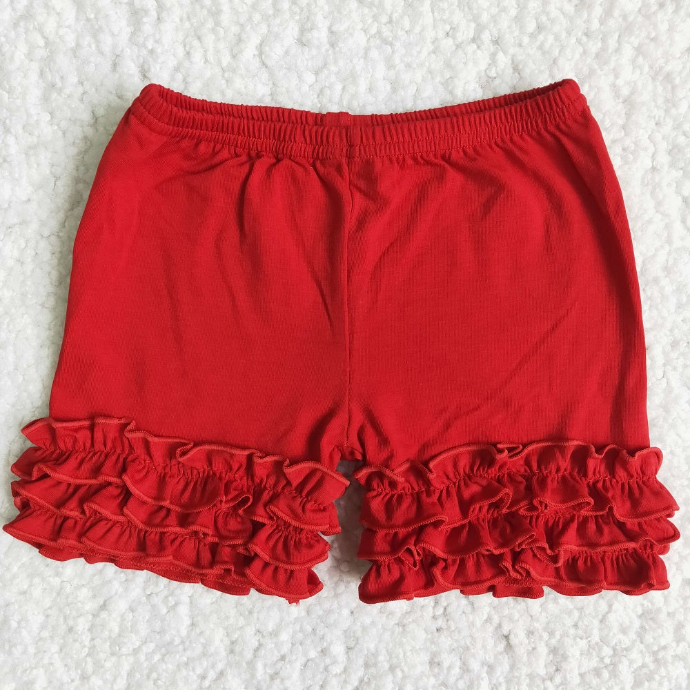 A16-23 Red Ruffle Shorts