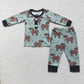 6 A11-12 / 6 C11-23 Baby Boys Girls Sibling Bull Head Pajamas