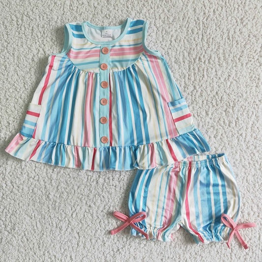 GSSO0045 Girl Striped Shorts Outfits