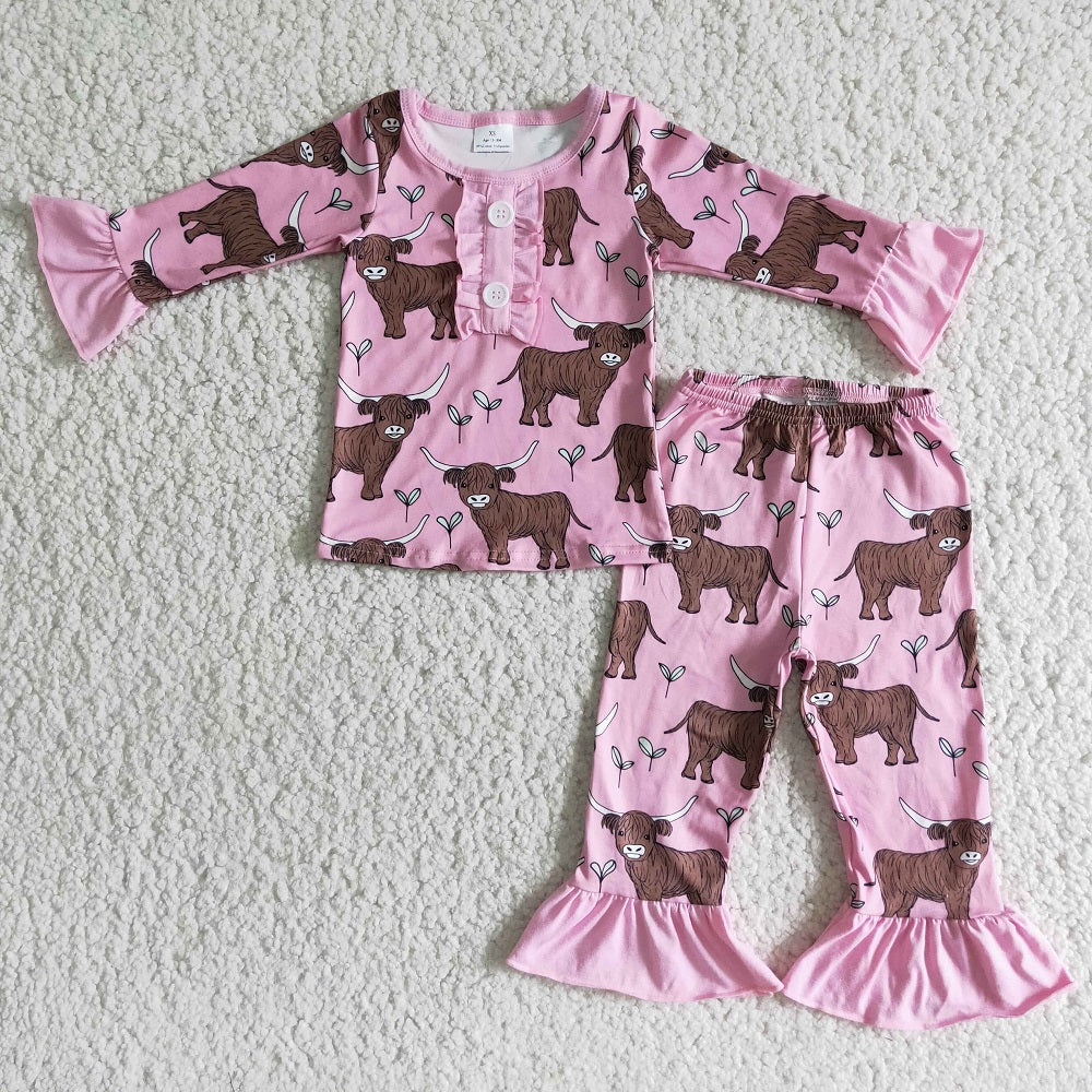 6 A11-12 / 6 C11-23 Baby Boys Girls Sibling Bull Head Pajamas