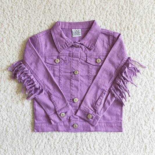 6 A32-19 Girls Purple Tassel Jackets