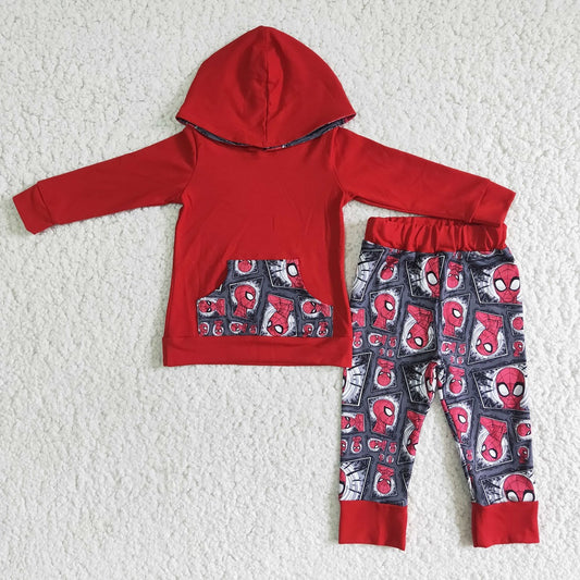 6 B4-21 Boys Red Character Hooded Outfits