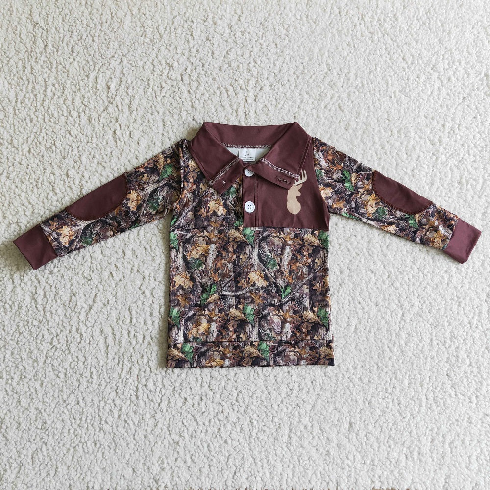 BT0078 Boys Camouflage Deer Long Sleeve Shirts