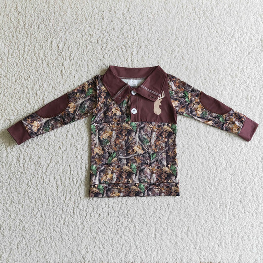 BT0078 Boys Camouflage Deer Long Sleeve Shirts