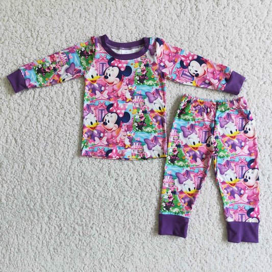 6 A1-4 Baby Girls Long Sleeve Cartoon Pajamas
