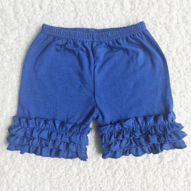 B17-13 Blue Ruffle Shorts