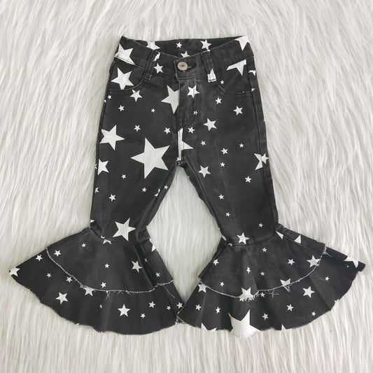 C15-21 Girls Black Star Jeans