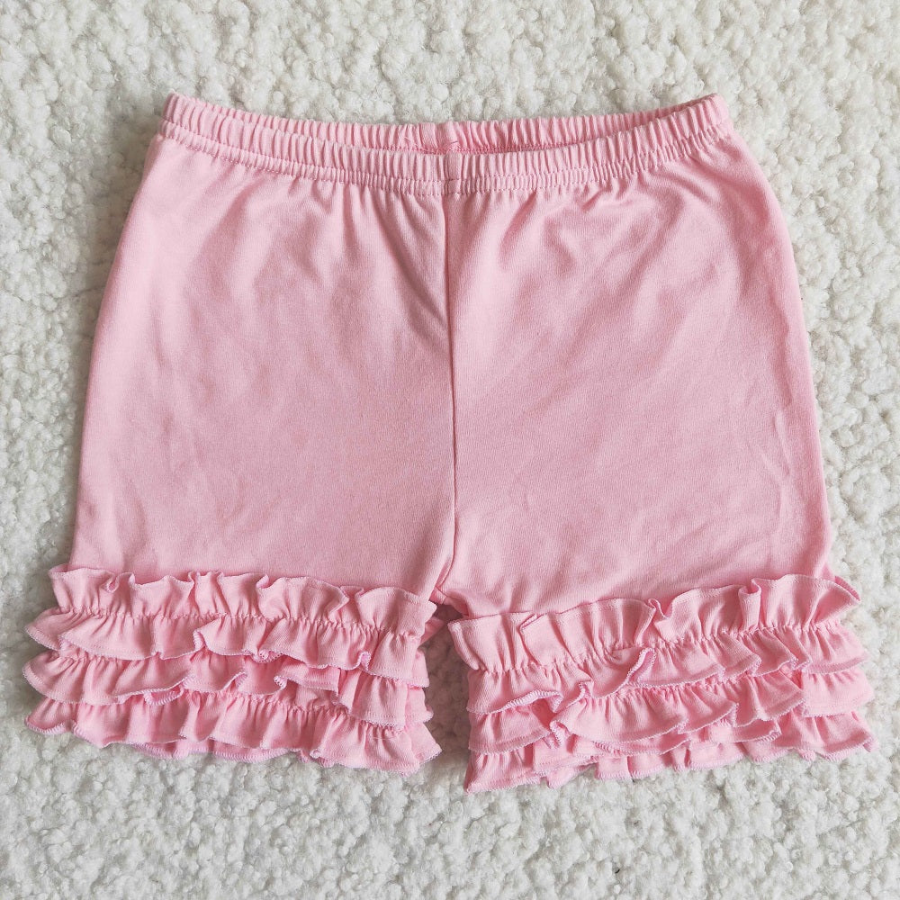 C13-15 Light Pink Ruffle Shorts