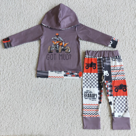 6 A10-28 Boys Got Mud Motorcycle Hooded Outfits