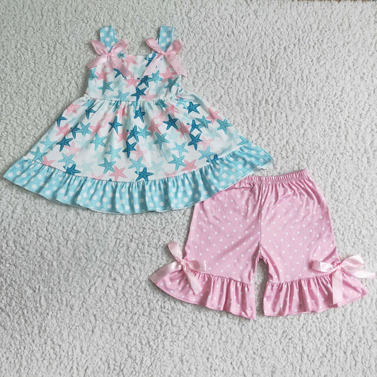 GSSO0058 Girls Starfish Shorts Outfit