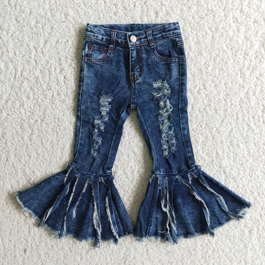 C4-23 Girls Tassel Blue Jeans