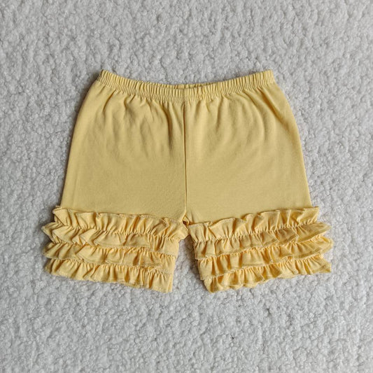 C9-1-2 Yellow Ruffle Shorts