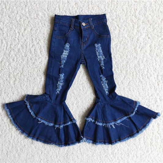 C12-9 Girls Dark Blue Bell Bottom