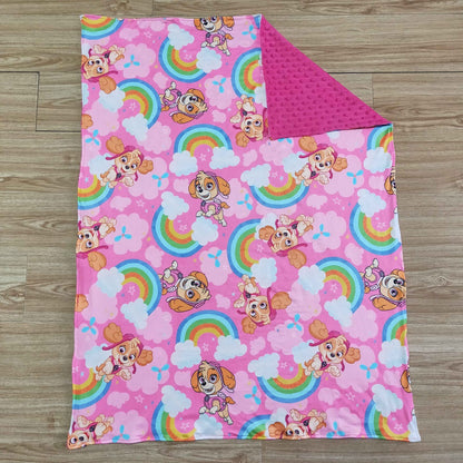 6 C8-30-29-43 inches Kids Blankets Rainbow Dog Pink