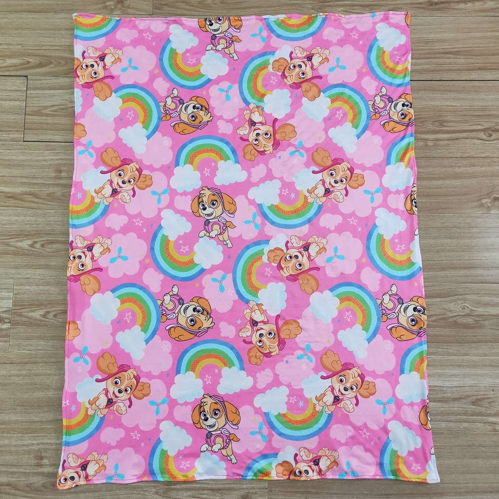 6 C8-30-29-43 inches Kids Blankets Rainbow Dog Pink