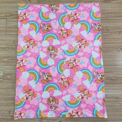 6 C8-30-29-43 inches Kids Blankets Rainbow Dog Pink