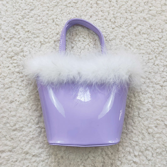 BA0032-M Girls Purple Fashion Furry Leather Bag