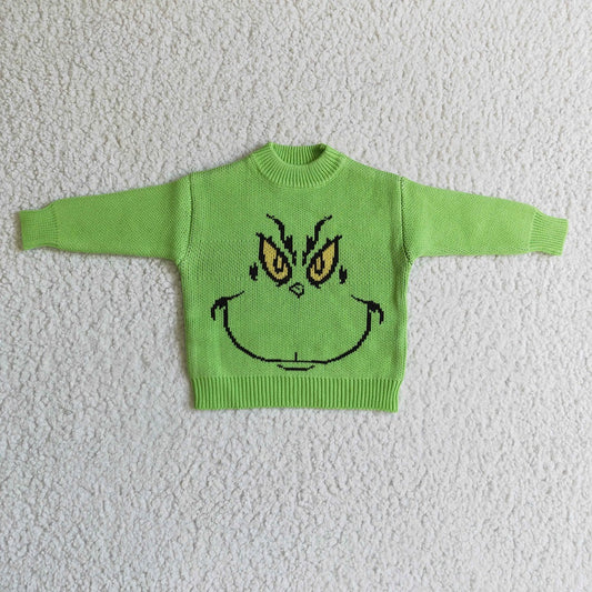 BT0099 Christmas Kids Green Character Sweater