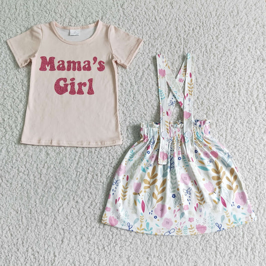 GSD0020 Mama's Girl Floral Suspender Skirt Outfits