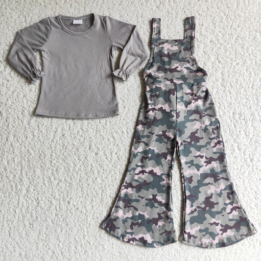 6 C9-36 Girls Camouflage Long Sleeve Overalls
