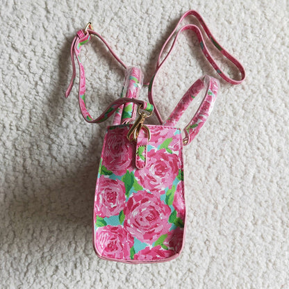 BA0024-M Girls Pink Rose Floral Bag