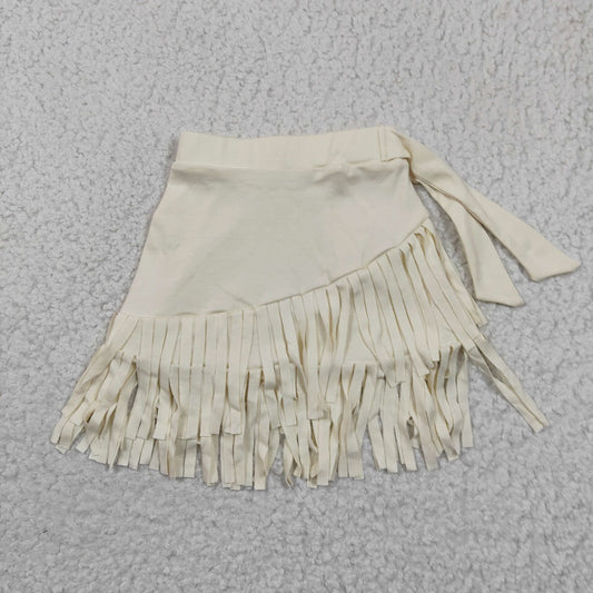 GLK0002 Girl Cream Tassel Skirt Dress