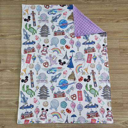 6 B7-34-29-43 inches Hot Sale Baby Blankets Cartoon Purple