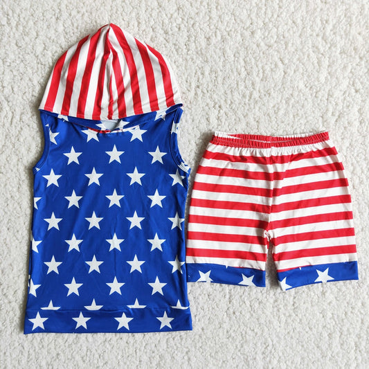 D13-30 July 4th Hooded Shorts Outfit