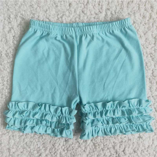 C15-28 Light Blue Ruffle Shorts