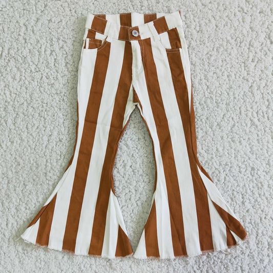 E5-24 Girls Brown Striped Jeans
