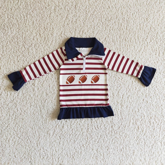 BLP0093 / GT0053 Sibling Boy Football Hooded Zipper Striped Outfit