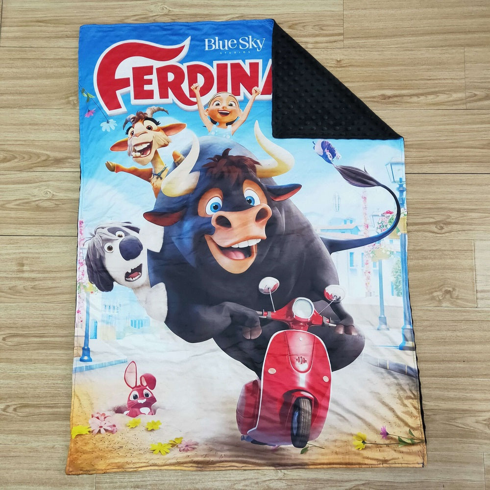 6 B1-40-29-43 inches Baby Blankets Cartoon Bull Motorcycle Black