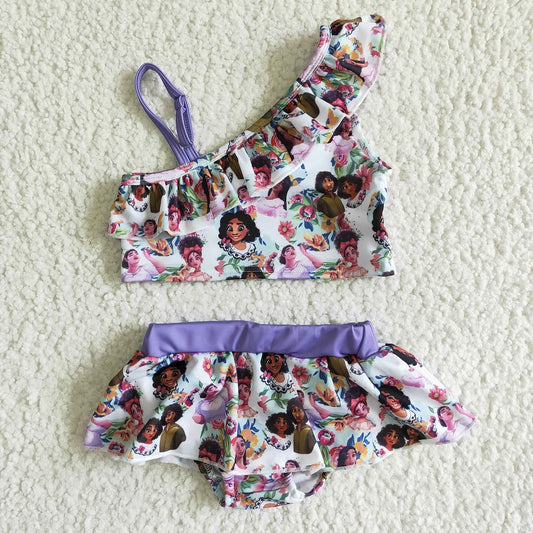 S0014 Girls Purple Swimsuit