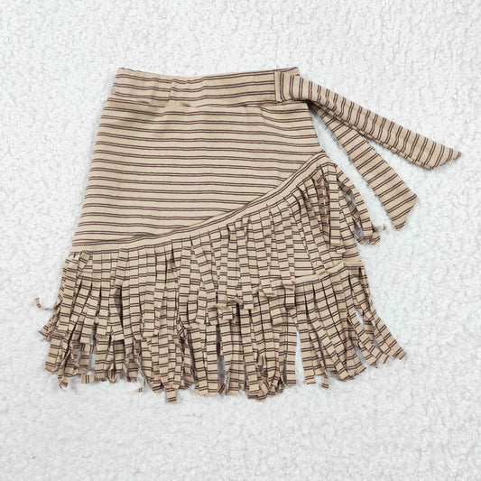 GLK0001 Girl Striped Tassel Skirt Dress