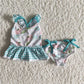 C11-1 Girls Floral Plaid Swimsuit