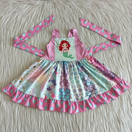 C1-8 Girls Sleeveless Princess Colorful Twirl Dress