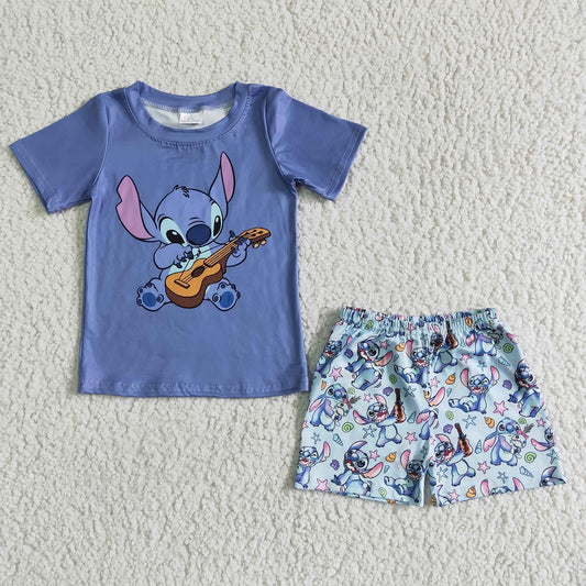 BSSO0027 Boys Blue Shorts Outfit
